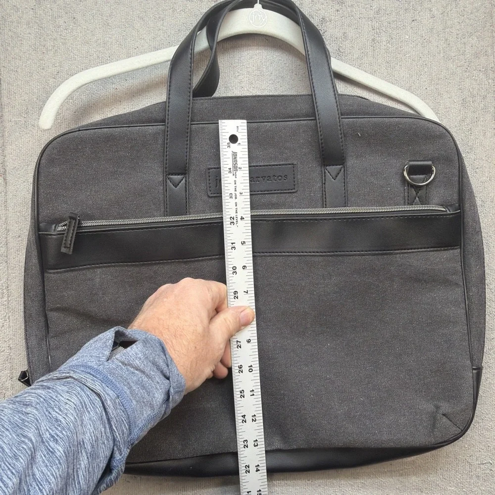 John Varvatos Gray Laptop Briefcase Tote Bag‎ Business Work Travel